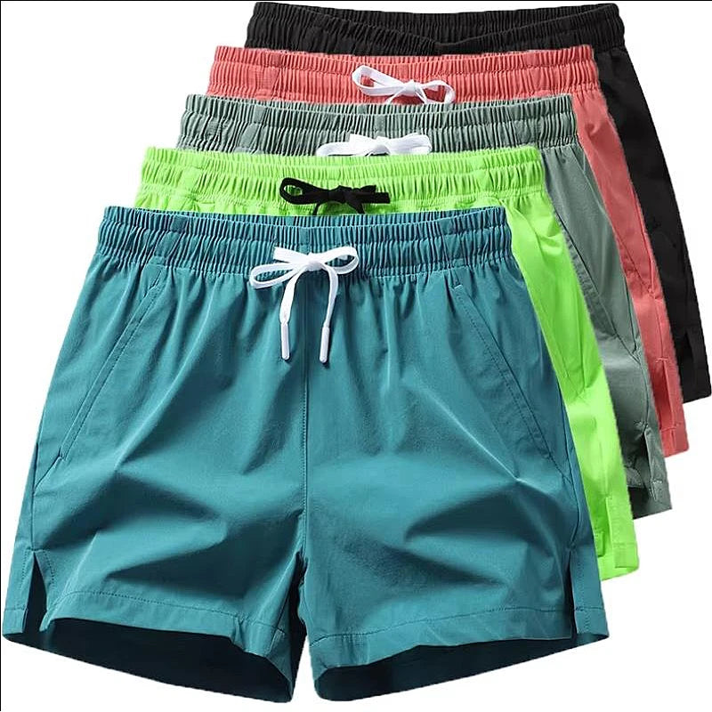 2026 new summer men's sports and casual shorts with pockets, basic pure color, lightweight, suitable for jogging and beach wear